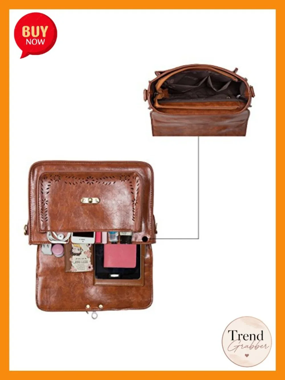 PU Leather Satchel Purse Small Crossbody Messenger Bag Work
